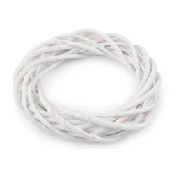 Coroană din răchită ø25 cm - Alb (1 Bucată)