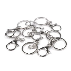 Carabina metalica cu lant si inel - Nichel (2 Bucăți)