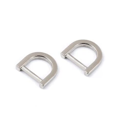 Inel tip d pentru pentru genți  15 mm - Nichel (2 Bucăți)