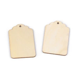 Eticheta din lemn decorabila - Natural deschis (5 Bucăți)