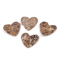 Inimă din scoarță de mesteacăn - Natural (10 Bucăți)