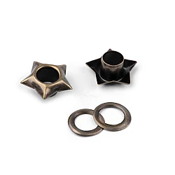 Ocheti stea interior ø5 mm / ø12,7 mm exterior - Alamă antică (50 Perechi)