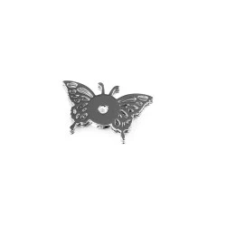Capse decorative fluture - Nichel (5 Perechi)