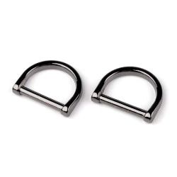 Inel tip d pentru textile si accesorii, latime 25 mm - Nichel negru (1 Bucată)