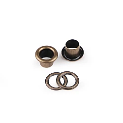 Ocheți metalici ø6 mm interior / ø11 mm exterior - Alamă antică (100 Perechi)