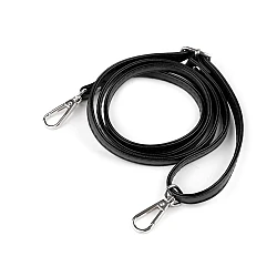 Curea din piele sintetica cu carabine pentru geanta latime 1 cm - Negru (1 Bucată)