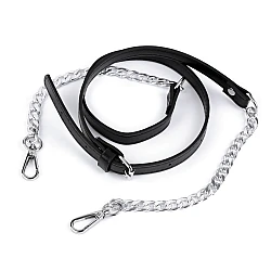 Curea cu carabine pentru geanta de mana, latime 1,5 cm - Negru (1 Bucată)
