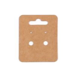 Card de hârtie pentru cercei 50x65 mm - Maro natural (100 Bucăți)