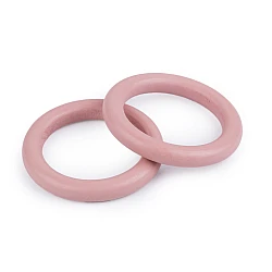 Inele colorate din lemn ø70 mm - Roz pudrat (10 Bucăți)