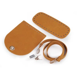 Kit pentru realizarea unei poșete din piele ecologică - Galben muștar (1 Set)