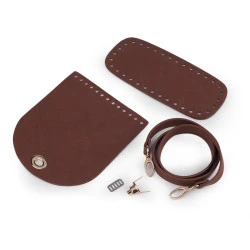 Kit pentru realizarea unei poșete din piele ecologică - Maro (1 Set)