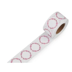 Autocolante din hârtie ø38 mm - Roz deschis (1 Rolă)