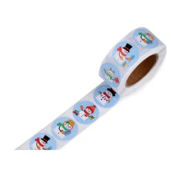 Autocolante din hârtie de crăciun ø25 mm - Albastru deschis (1 Rolă)