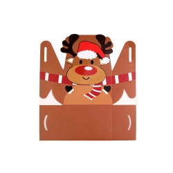 Cutie cadou de craciun ren, mos craciun, om de zapada - Maro natural (1 Bucată)