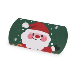 Cutie cadou de craciun ren, mos craciun, om de zapada, turta dulce, biserica - Verde închis (12 Bucăți)