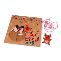 Cutie cadou de craciun cu fereastra transparenta si eticheta - Maro natural (1 Bucată)