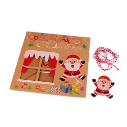 Cutie cadou de craciun cu fereastra transparenta si eticheta - Maro natural (1 Bucată)