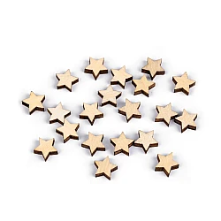 Mini stea din lemn pentru lipire ø10 mm - Natur (20 Bucăți)