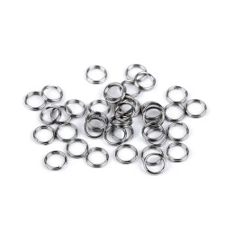 Inel dublu zale din otel inoxidabil ø6 mm - Platinum (10 Grame)