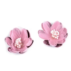 Floare textila de lipit pe ø5 cm - Roz antic deschis (10 Bucăți)