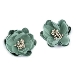 Floare textila de lipit pe ø5 cm - Verde salvie inchis (10 Bucăți)