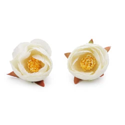 Bujor artificial ø6 cm - Crem deschis (2 Bucăți)