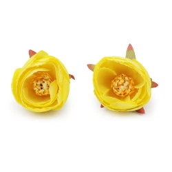 Bujor artificial ø6 cm - Galben (2 Bucăți)