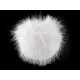 Pompon din blană cu buclă ø11 cm - Off white (1 Bucată)