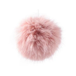 Pompon din blană cu buclă ø11 cm - Off white (1 Bucată)