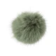 Pompon din blană cu buclă ø11 cm - Off white (1 Bucată)