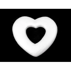 Inima polistiren 25x24 cm - Alb (1 Bucată)