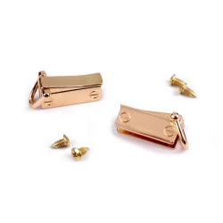 Accesoriu / catarama posete - Auriu rose (1 Pereche)