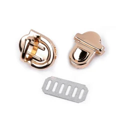 Inchizatoare geanta 20x29 mm - Auriu rose (10 Seturi)