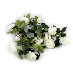 Ghirlandă de flori artificiale trandafir - Crem foarte deschis (1 Bucată)