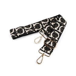 Curea textila cu carabine pentru geanta latime 3,8 - Negru (1 Bucată)