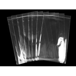 Pungi cu clapetă adezivă și agățătoare 26,5x40 cm - Transparent (100 Bucăți)