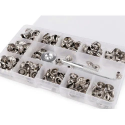 Set capse metalice ø15 mm cu poanson și dorn - Nichel (1 Set)