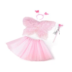 Costum de carnaval - zână, aripi de pene - Roz deschis (1 Set)