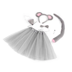 Costum de carnaval - șoarece - Gri neutral (1 Set)
