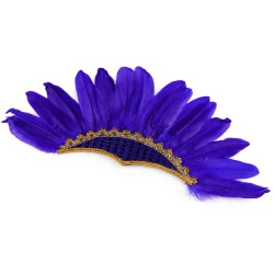 Bentita de carnaval cu pene - Albastru cobalt (1 Bucată)