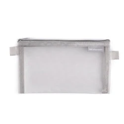 Etui / portofel plasa 20x12 cm - Gri deschis (1 Bucată)