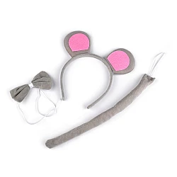 Set de carnaval - pisică, dalmatin, șoarece, tigru - Gri deschis (1 Set)