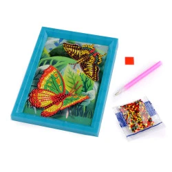 Pictura cu diamant cu rama, set creativ - Culoare aleatorie (1 Set)