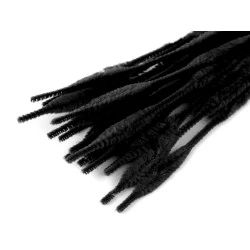 Sârme de modelare plușate ø5-10 mm, lungime 30 cm - Negru (25 Bucăți)