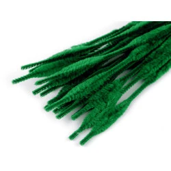 Sârme de modelare plușate ø5-10 mm, lungime 30 cm - Verde (25 Bucăți)