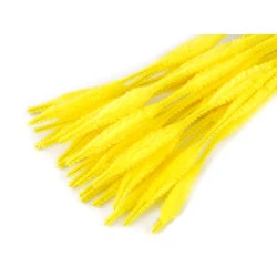 Sârme de modelare plușate ø5-10 mm, lungime 30 cm - Galben (25 Bucăți)
