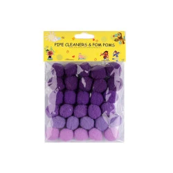 Pompoane mix culori ø20 mm - Violet (1 Sac)