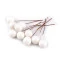Bobițe decorative artificiale pe sârmă ø1,5 cm - Alb (10 Bucăți)