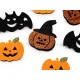 Aplicații de pâslă cu sclipici, halloween - Mix (12 Bucăți)