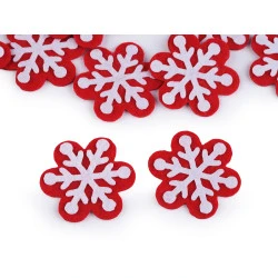 Fulgi de zăpadă din pâslă de crăciun ø50 mm - Roșu (10 Bucăți)